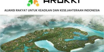 Kolase: Logo ARUKKI dan foto udara Kawasan Kura-Kura Bali. -IST/BALITOPIK.COM