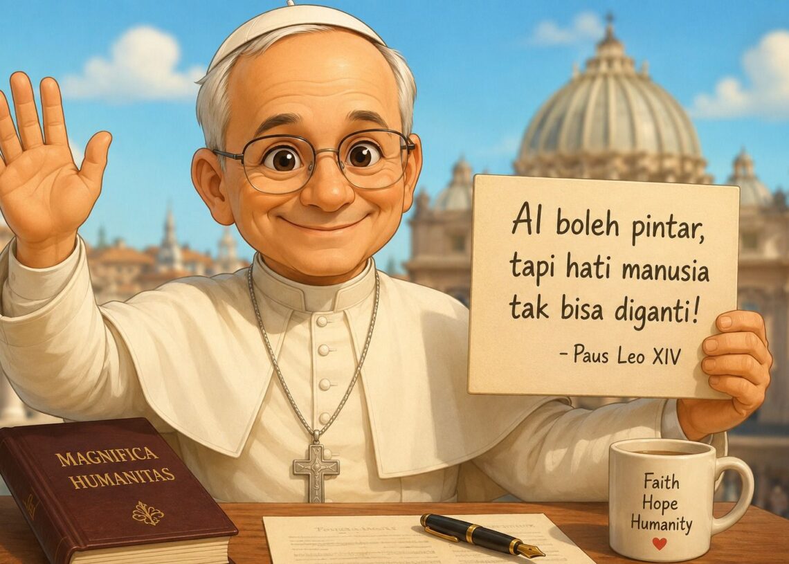 Kartun Paus Paus Leo XIV. -BALITOPIK.COM