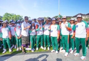 Pelepasan kontingen Badung dalam rangka Pekan Olahraga Pelajar (PORJAR) Tingkat Provinsi Bali Tahun 2026. -IST