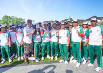 Pelepasan kontingen Badung dalam rangka Pekan Olahraga Pelajar (PORJAR) Tingkat Provinsi Bali Tahun 2026. -IST