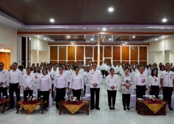 Bimbingan Teknis (Bimtek) Bina Posyandu Angkatan IX di UPTD Balai Pelatihan Kesehatan dan Masyarakat (Bapelkesmas) Dinas Kesehatan Provinsi Bali, Denpasar, Senin (27/7/2026).