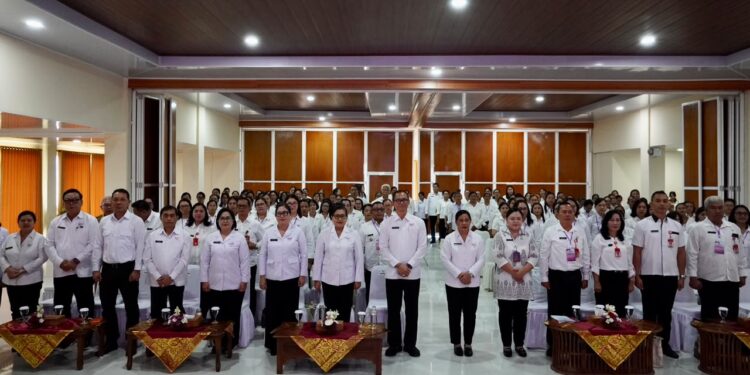 Bimbingan Teknis (Bimtek) Bina Posyandu Angkatan IX di UPTD Balai Pelatihan Kesehatan dan Masyarakat (Bapelkesmas) Dinas Kesehatan Provinsi Bali, Denpasar, Senin (27/7/2026).