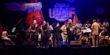 Penampilan sejumlah musisi pada pembukaan Sthala Ubud Village Jazz Festival (UVJF) 2026. -IST