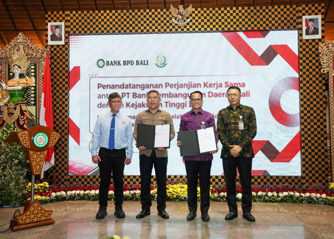 Perjanjian Kerja Sama antara PT Bank Pembangunan Daerah Bali (Bank BPD Bali) dengan Kejaksaan Tinggi Bali. -IST