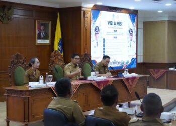 Bupati Badung I Wayan Adi Arnawa saat membuka rakor pembangunan desa. -IST