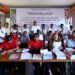 Harmaini Hasibuan, S.H (depan ketiga dari kiri) dan saat konferensi pers. -IST