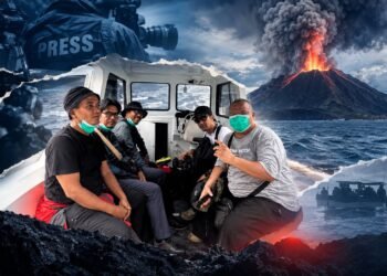 Lima Jurnalis hilang kontak saat akan liputan ke Gunung Anak Krakatau dan saat ini masih dalam pencarian. -ILUSTRASI