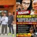 Kolase: Galang F. Kurniawan didampingi tim hukum (foto kiri) dan grafis postingan media sosial Global Bali Dewata. -IST